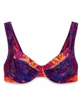 Vintage 90s Purple & Orange Underwire Bikini Top – C Cup EUC
